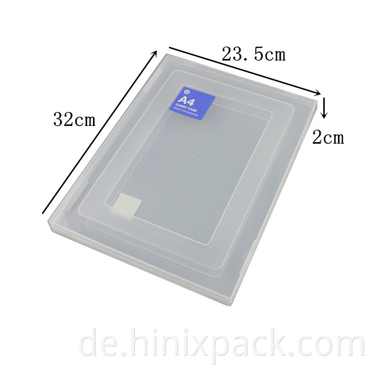 A4 Document Tray Hard Cover Plastic File Case